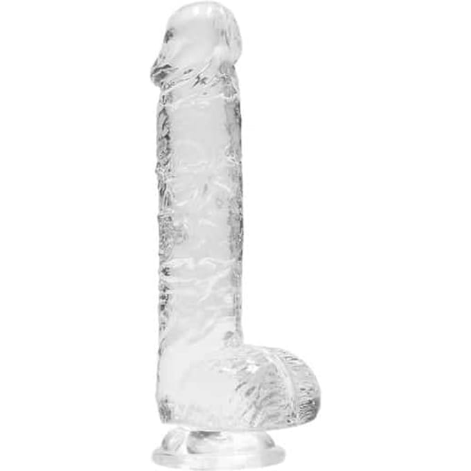 Real Rock - Realistische Dildo met Ballen 17 cm - Transparant