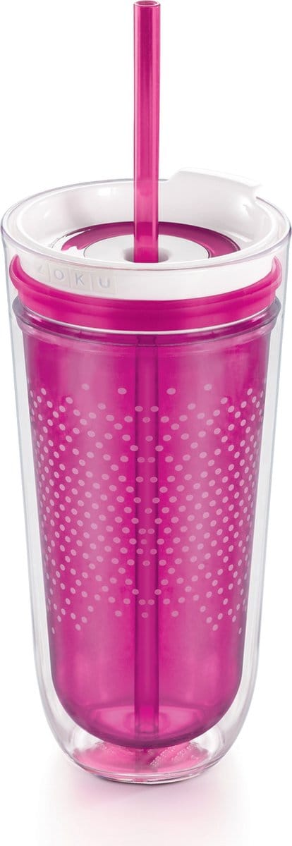 Zoku Hydration Drinkbeker - Incl Rietje - 325 ml - Paars