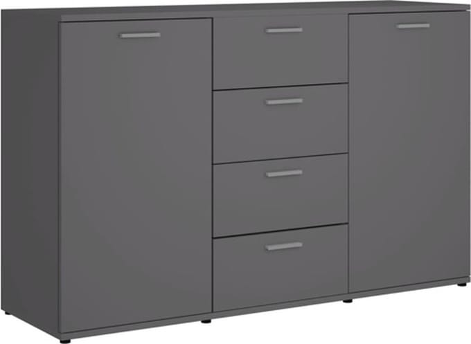 vidaXL - Dressoir - 120x35,5x75 - cm - bewerkt - hout - grijs
