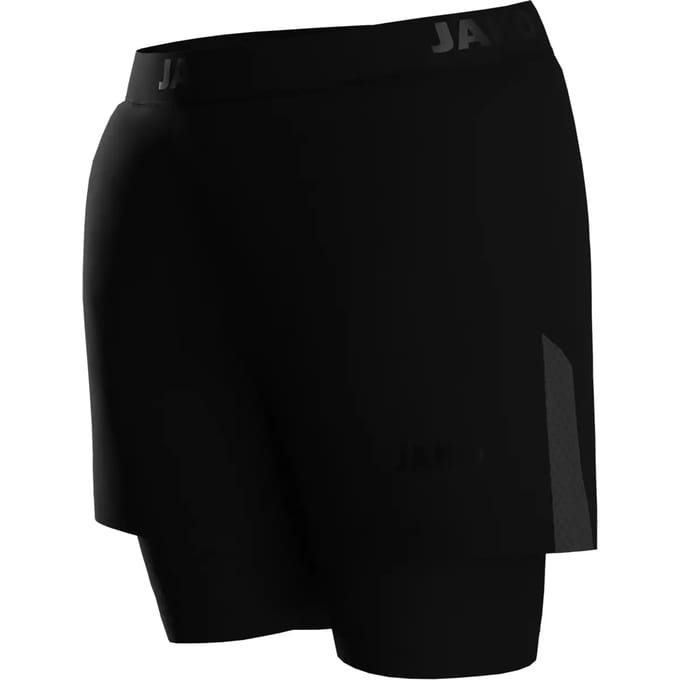 Jako Power 2-In-1 Short Dames - Zwart | Maat: 34