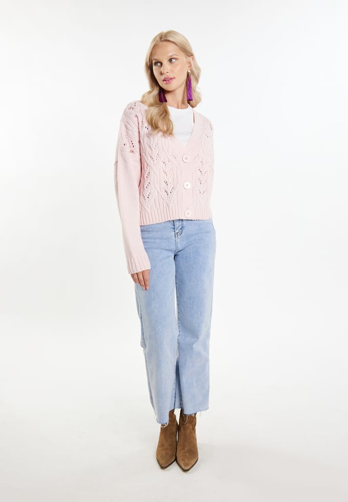 IZIA Gebreid vest Dames roze