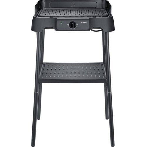 Severin PG 8596 Tafelgrill met Voet – 2000 W – Aluminium Grillplaat – Glad & Geribbeld – Zwart