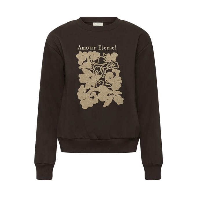 Kaffe KAroseanne Sweat Dames Trui - Coffee Bean