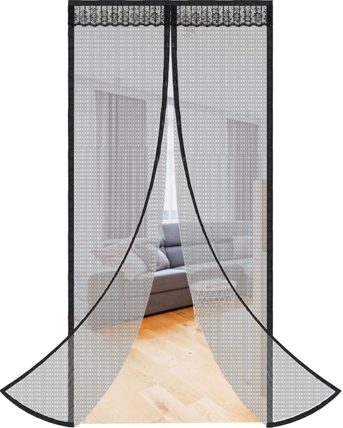 Springos Vliegengordijn - Deurgordijn - Magnetisch - 210 X 100 CM | Zwart
