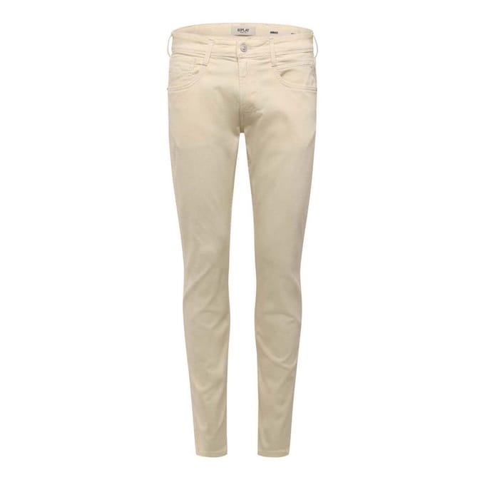 Replay Slim-fit herenjeans van katoenmix (Wit)