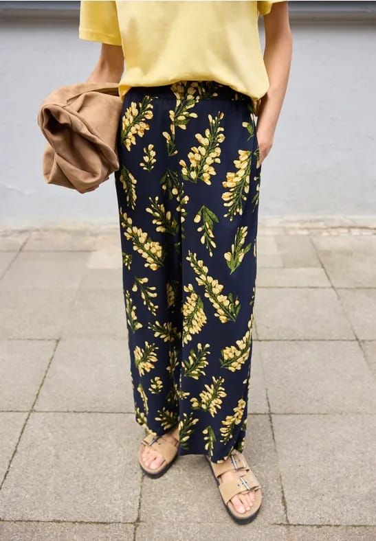 Mid Waist culotte met bloemenprint