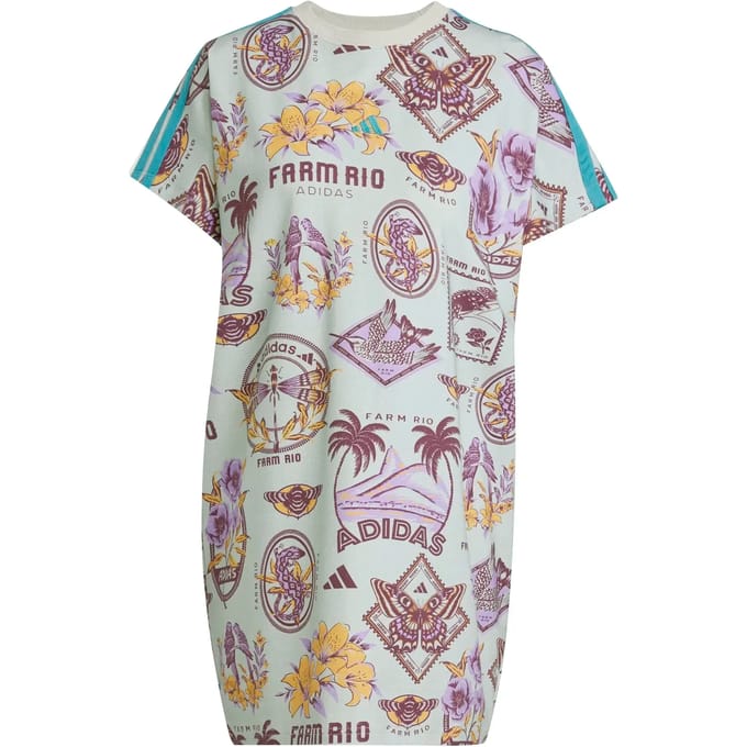 Adidas X Farm Commercial Korte Mouw Jurk Grijs S Vrouw