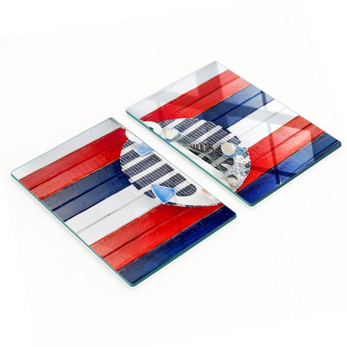 Multifunctionele decoratieve glazen borden met ankerprint 2x40x52 cm