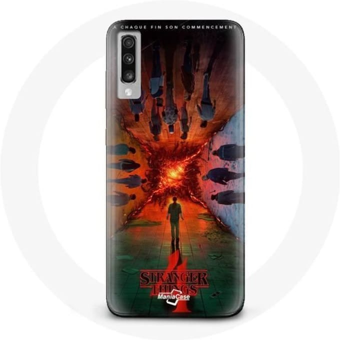 Coque pour Samsung Galaxy A70 Stranger Things Saison 4 Affiche Equipages de la Nouvelle Théorie
