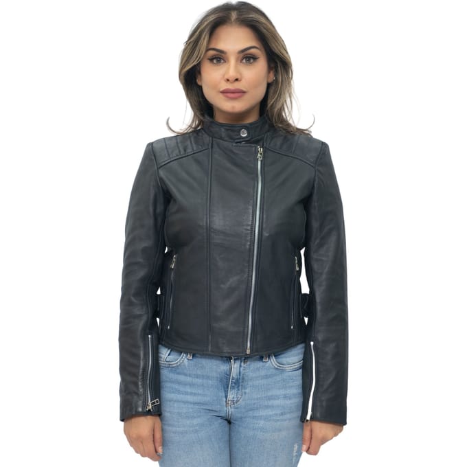 Dames leren bikerjack-Celaya