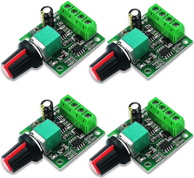 4pcs DC 12V PWM Motor Speed Controller - Variabele Spanning Regulator met LED Indicator