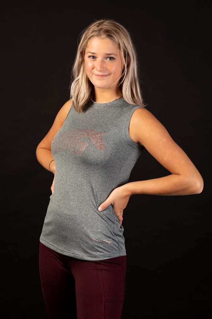 Harry's Horse Top Just Ride Rosegold Green - XS