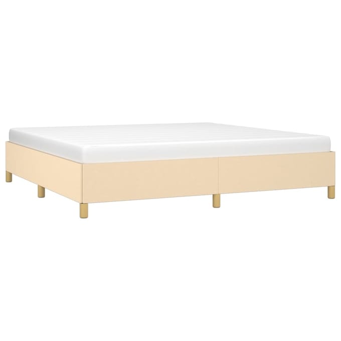 vidaXL - Bedframe - zonder - matras - stof - crèmekleurig - 200x200 - cm
