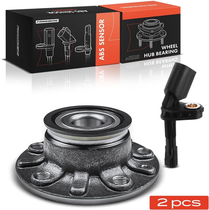 Frankberg 1x ABS Sensor as Rechts+1x Wielnaaf Set as voor VW