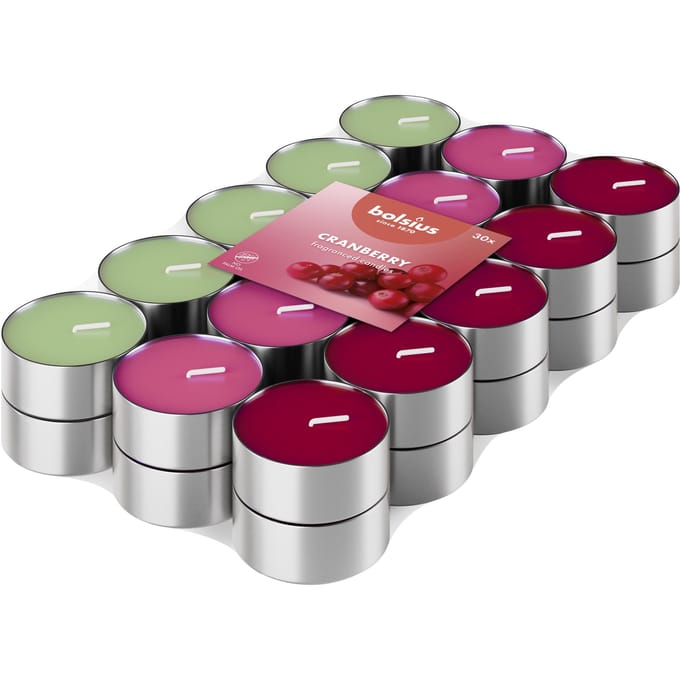 Bolsius - Geurtheelicht - 30 stuks per verpakking - Cranberry