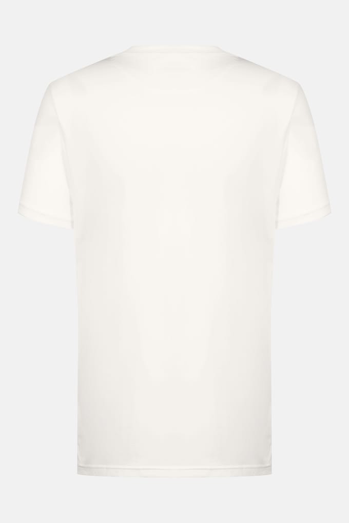 T-shirt met V-hals Serie Maglia Singola Whisper White