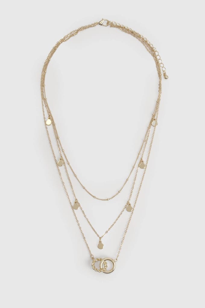 boohoo Dames Gouden Gestapelde Gelaagde Ketting