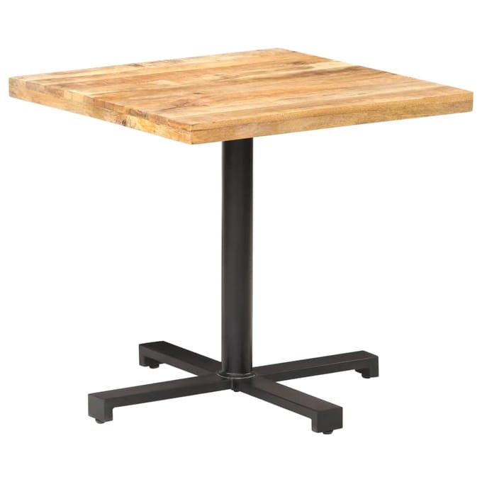 vidaXL - Bistrotafel - vierkant - 80x80x75 - cm - ruw - mangohout