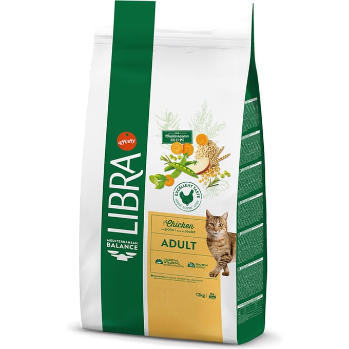 2x12kg Libra volwassen kattenvoer met kip en rijst