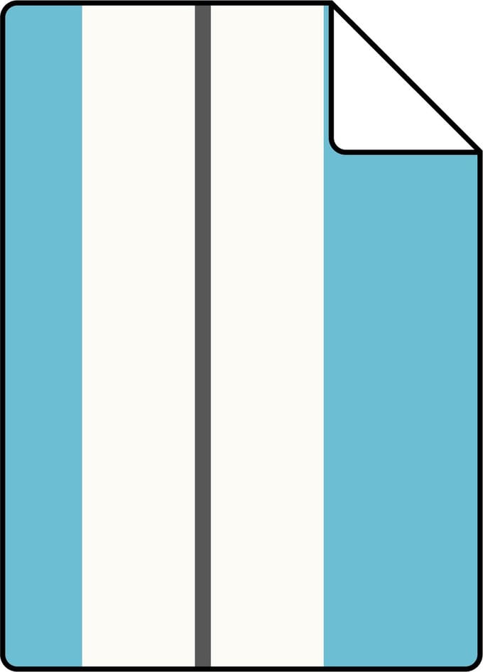 Proefstaal ESTAhome behang strepen turquoise en grijs - 26.5 x 21 cm - 136413-S