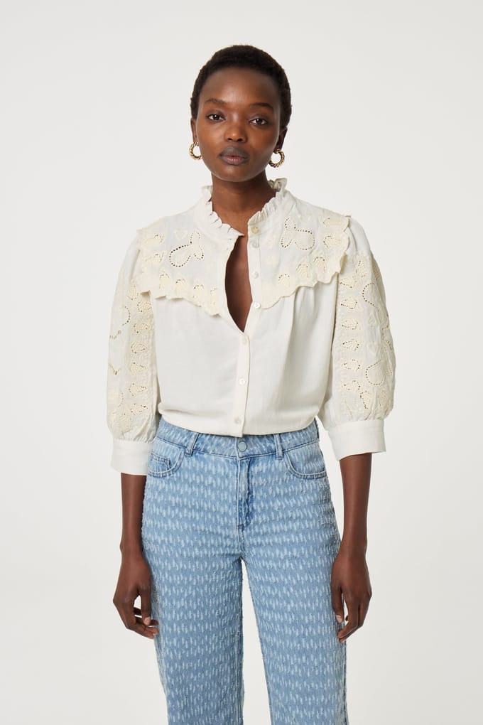 Fabienne Chapot Dea Blouse Cosy White Maat: 42 | Blouses Outlet | Dames | Wit