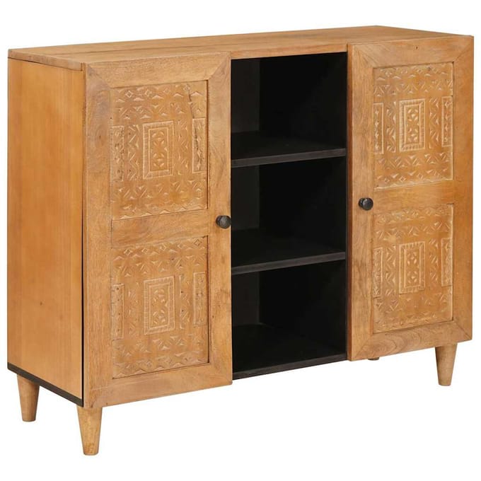 vidaXL - Dressoir - 90 - x - 33 - x - 75 - cm - Massief - Mango - Hout