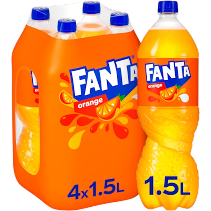 Fanta sinaasappelfrisdrank - 4 x 1,5 l