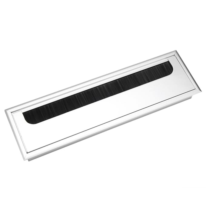 Vierkant Aluminium Bureau Computer Draad Kabel Opruimer Stopcontact Inzetstuk Gat Bovenklep(Groot) Large zwart