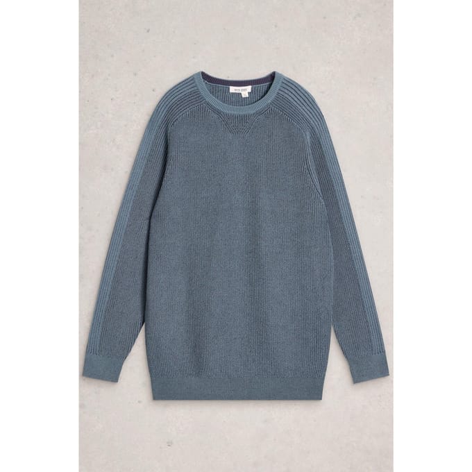 White Stuff Pentire Crew Dusty Blue Größe: M | Pullover Outlet | Herren | Blau