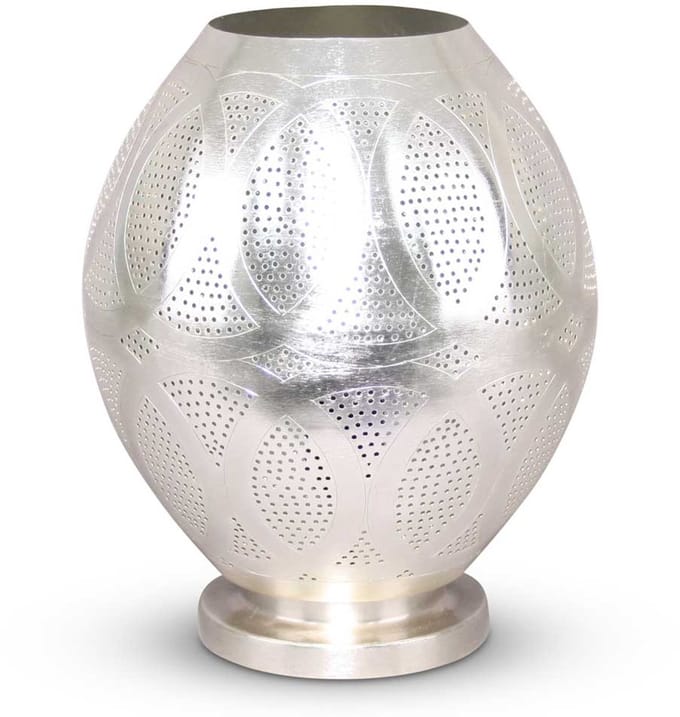Safaary - Oosterse Tafellamp Meryama Zilver Ø 26 x 32cm