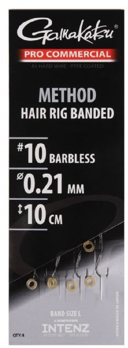 Gamakatsu Method Hair Rig Banded Barbless H10 0.21mm 10cm