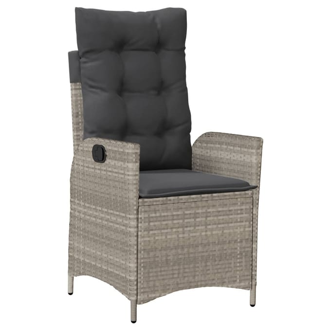 vidaXL - 7-delige - Tuinset - met - kussens - poly - rattan - grijs