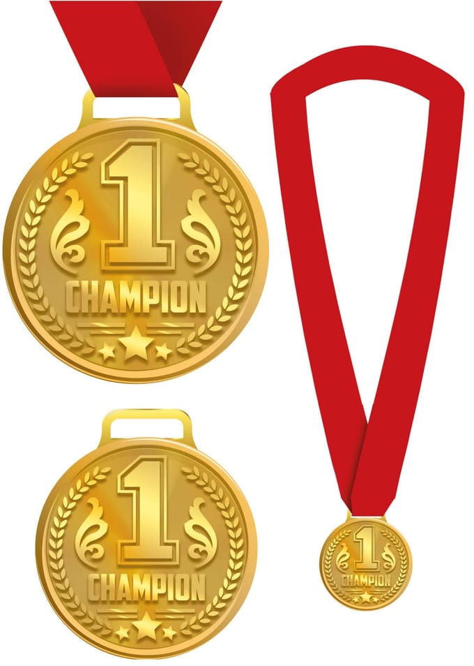Gouden Metalen Medaille Winnaar Prijs Kampioen