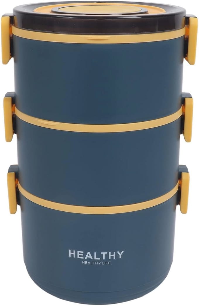 Thermische Lunchbox met Drie Lagen - Lekvrije Vacuümgeïsoleerde Lunchcontainer