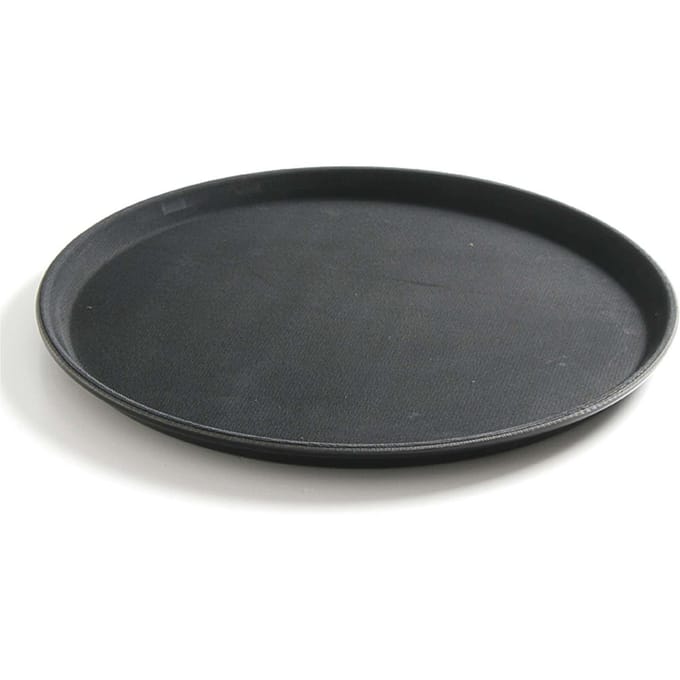 Dienblad, antislip, bestendig, rond, diameter 36 cm, zwart