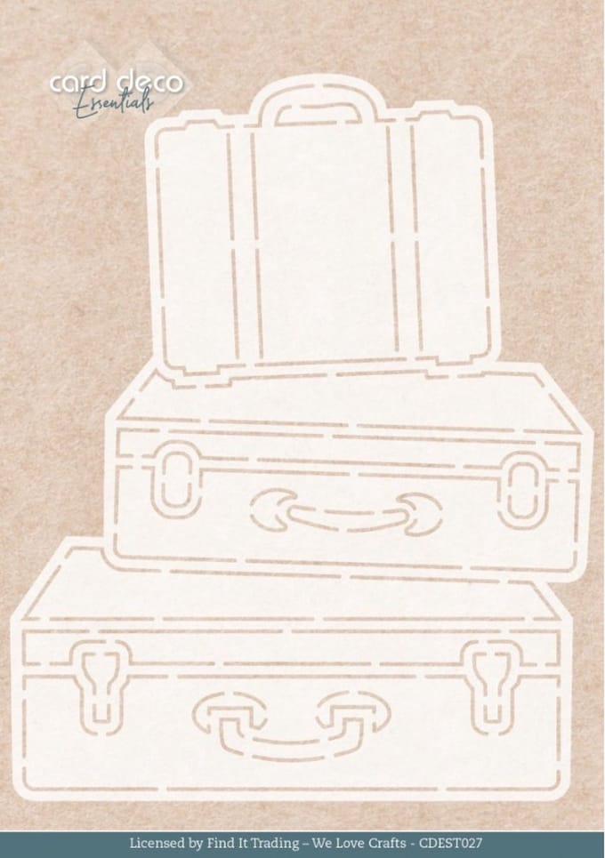 Stencil - Card Deco Essentials - Rose Decorations Suitcase