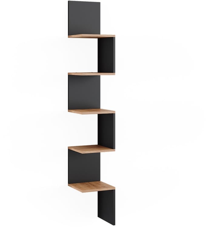 Vicco Paolo Hoekplank – 28 x 175.4 cm met 5 compartimenten Antraciet