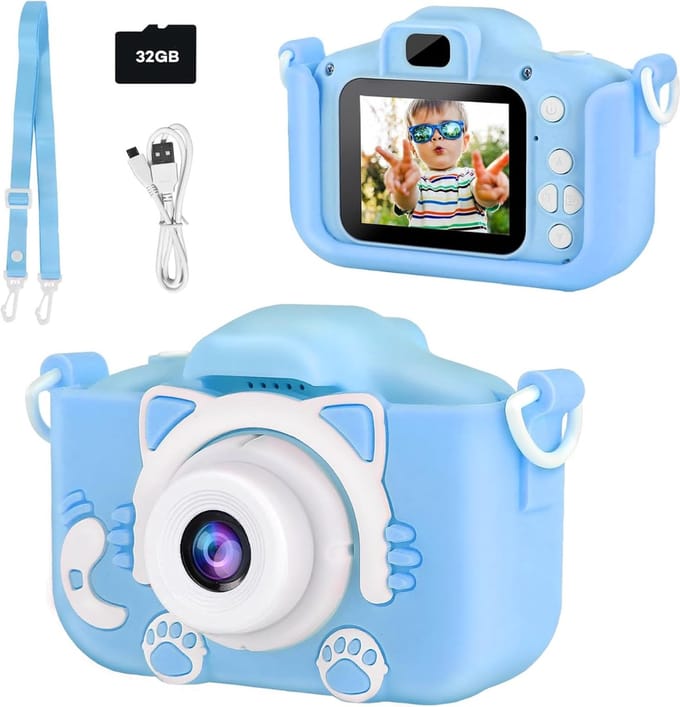 Kinder Camera - Digitale Kindercamera - Kids Camera - 14x12x6cm - Blauw