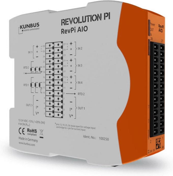 Revolution Pi by Kunbus RevPi AIO PR100250 PLC-uitbreidingsmodule 24 V