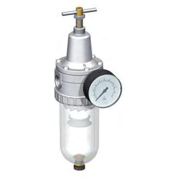Filter-Regulator G1/2'' 3000l/min 0.1-3.0bar/1-44psi Semi-Auto Polycarbonaat Standaard 3