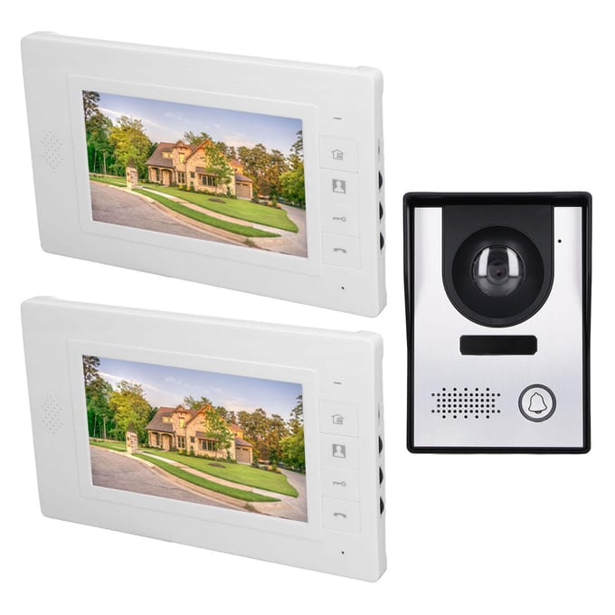 Video Deurbel 2 Stuks 7in TFT Scherm Handsfree Bellen Monitor Nachtzicht Buitencamera Video
