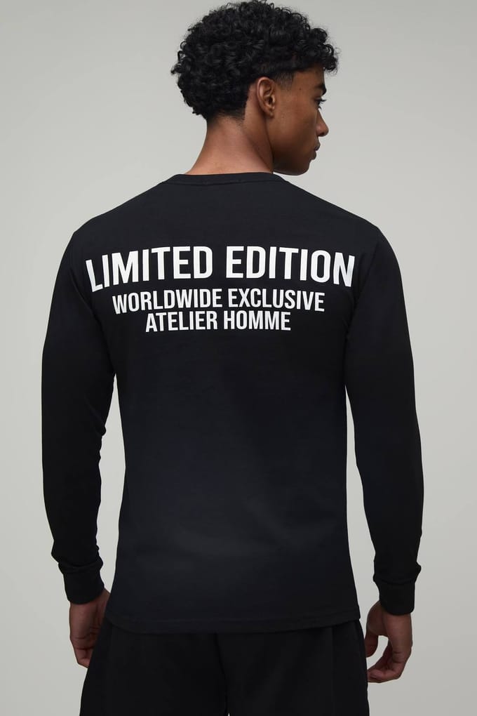 Officieel Gemerkt T-shirt Met Lange Mouwen | Black | Size Medium