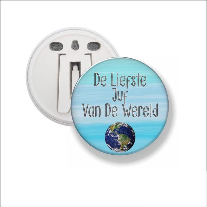 Button Met Clip 58 MM - De Liefste Juf Van De Wereld