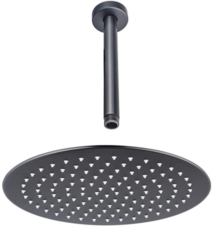 FugaFlow Eccelente Acces Hoofddouche - 25cm - rond - plafondarm 20cm - Geborsteld Gunmetal PVD pvd