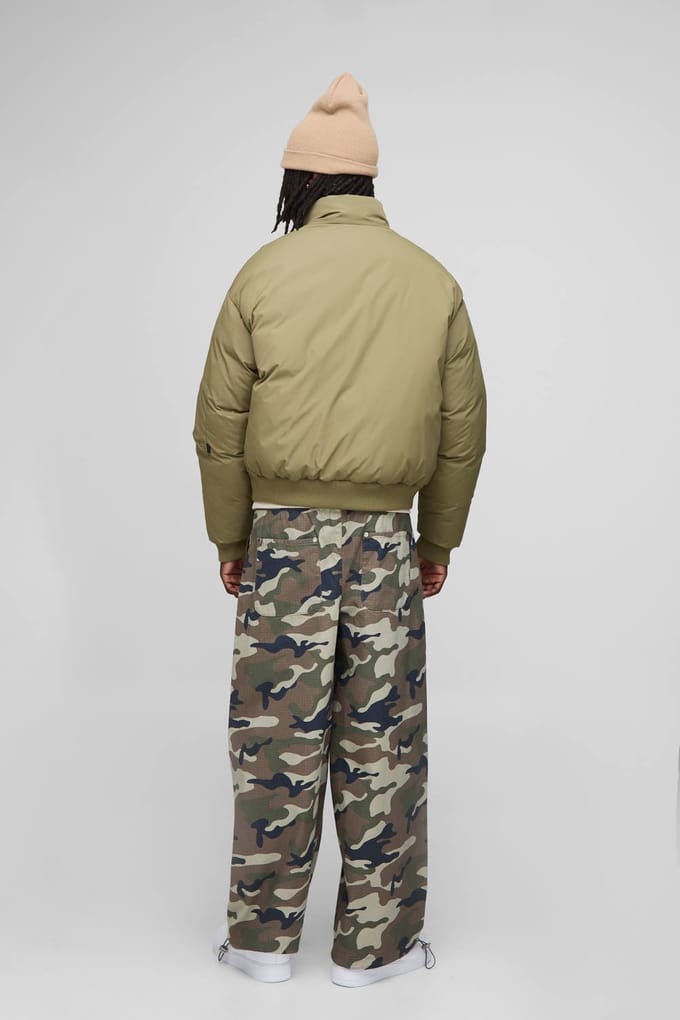 Regular Fit Mono Padded MA1 Bomber Jacket | Olive | Size Medium