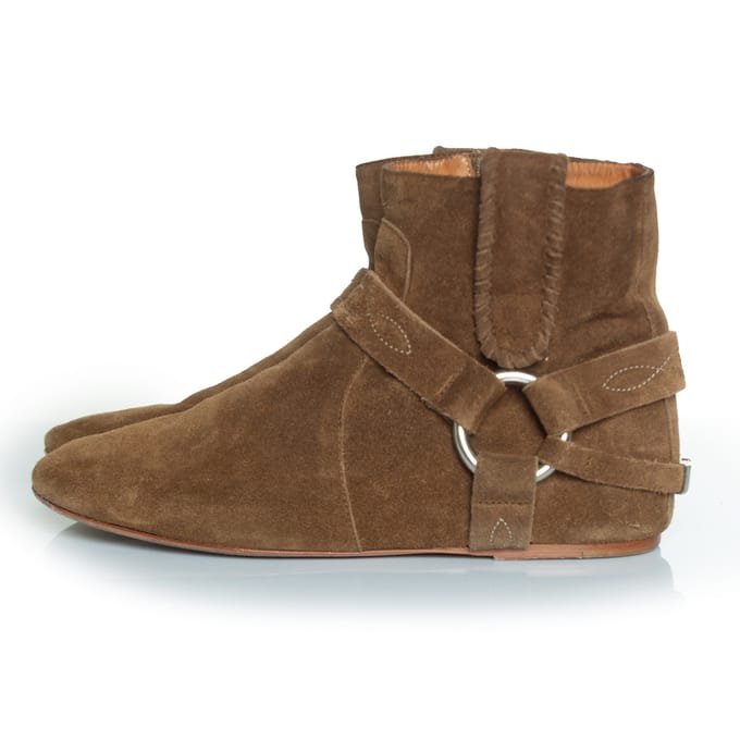 Isabel Marant Ralph kaki suède enkellaarsjes