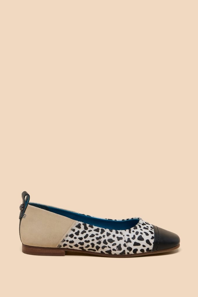 White Stuff Loral Leather Ballet Pump Natural Multi Größe: 3 | Ballerinas Outlet | Damen