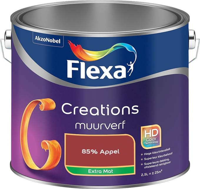 Flexa - Creations Muurverf Extra Mat - 85% Appel - Mengverf - 2,5 L