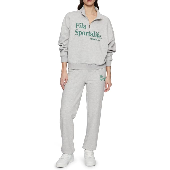 FILA Linthelles Highwaist Sweat Pants Light Grey Melange Größe: M | Jogginghosen Outlet | Damen | Grau