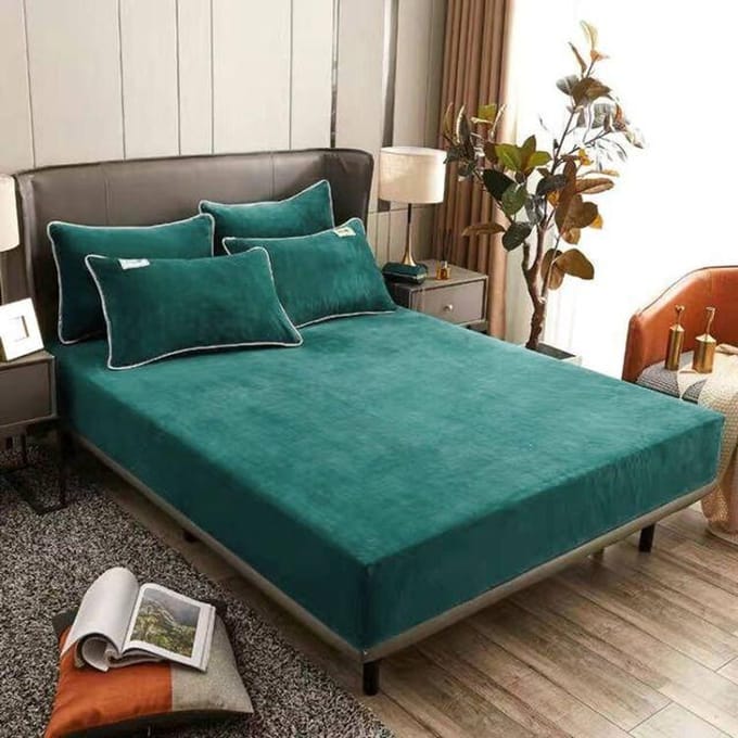 Winter Pluche Hoeslaken Effen Flanel Elastische Band Hoeslaken Matrasbeschermer Hoes Fluwelen Bedsprei Matrashoes 90x200x20cm